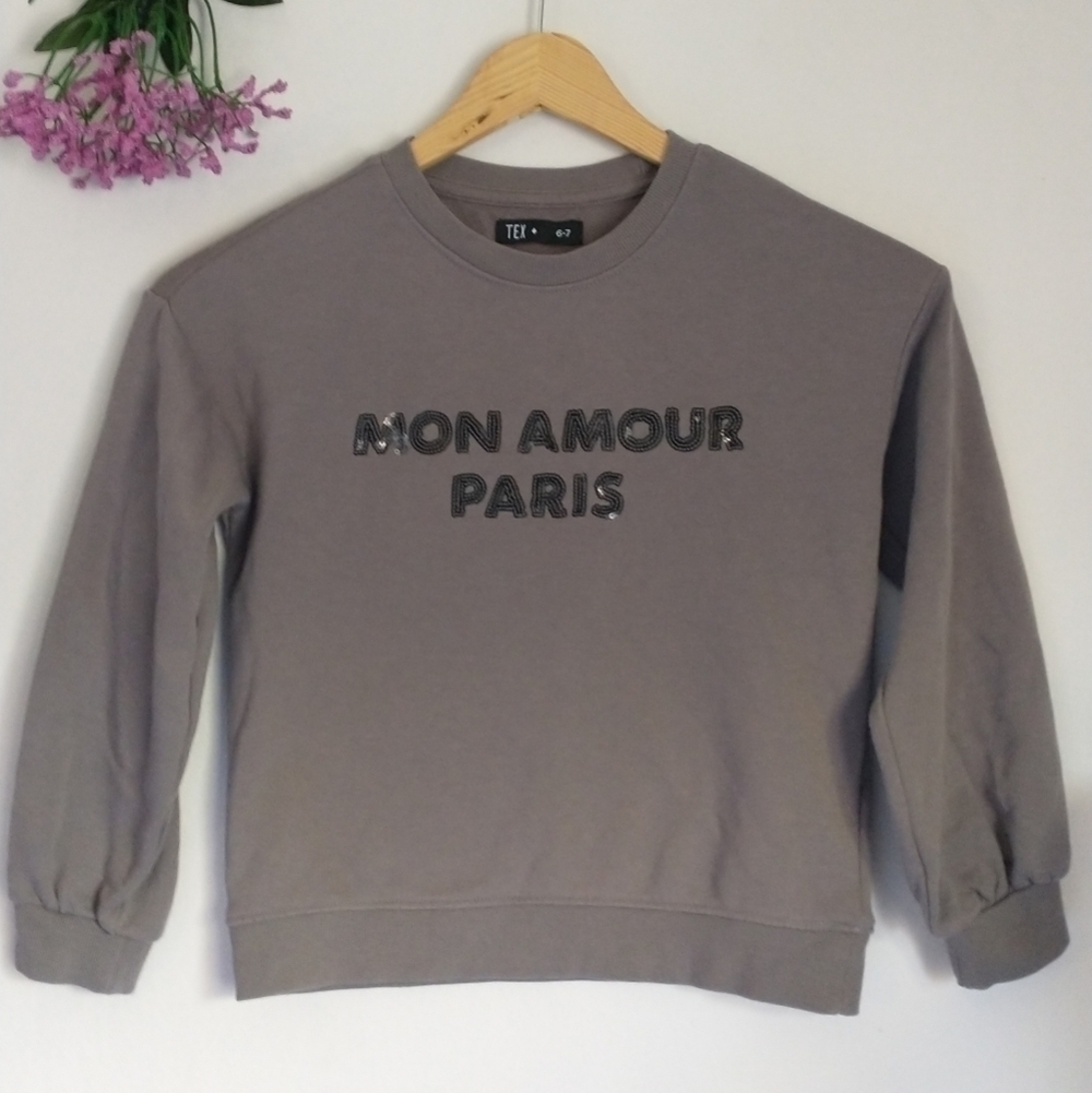 Tex* Mon Amour Paris Kids Sweatshirt Size 6-7